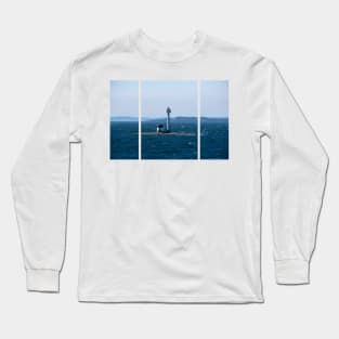 Wonderful landscapes in Norway. Rogaland. Bragen Island Lighthouse. Scenic coastline in the south of Norway, Europe. Rocky skerries and seagulls. Islands in background. Rippled sea. Long Sleeve T-Shirt